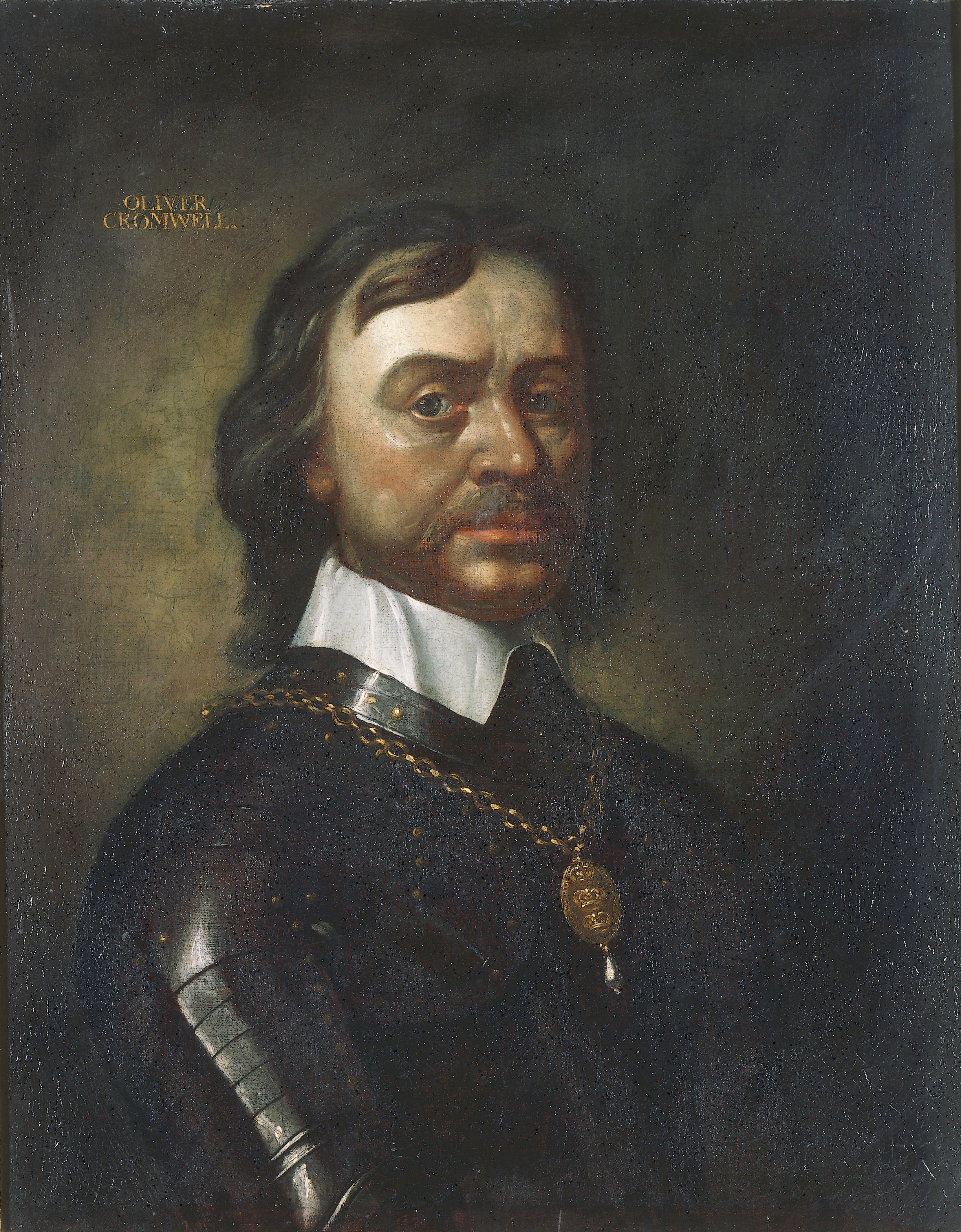 Portrait of Oliver Cromwell, English School, late 1600s, Oil on Canvas. thumbnail